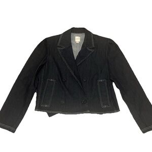 Anthropologie Maeve Oversized Jacket Denim Dark Blue NWT Sz Medium